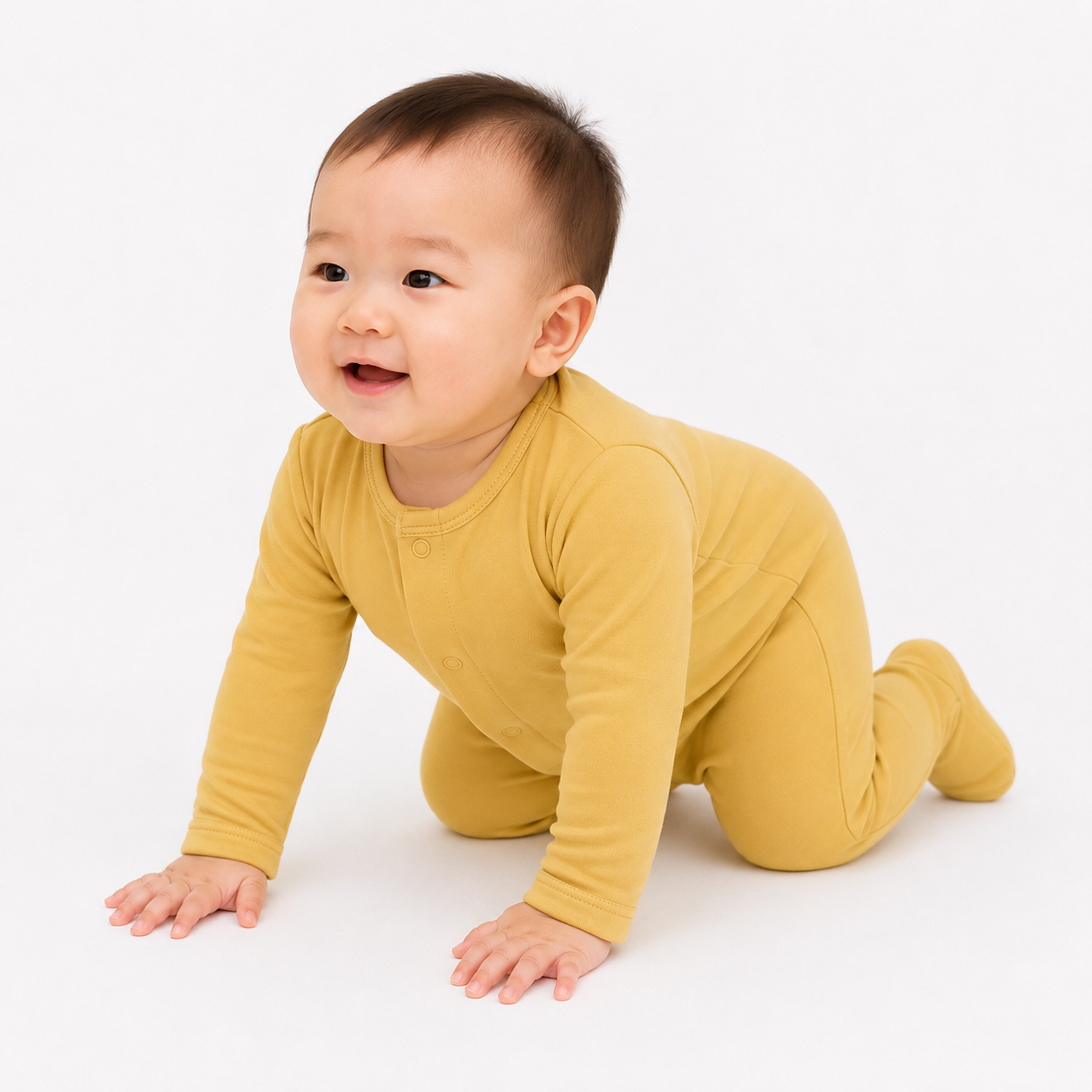Magnetic Bamboo Sleepsuit — Light Yellow 51