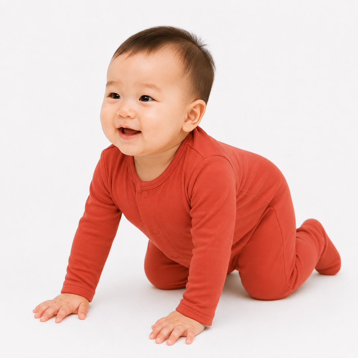 Magnetic Bamboo Sleepsuit — Light Orange 25