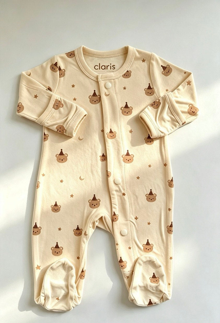 Magnetic Bamboo Sleepsuit – Bear Collection